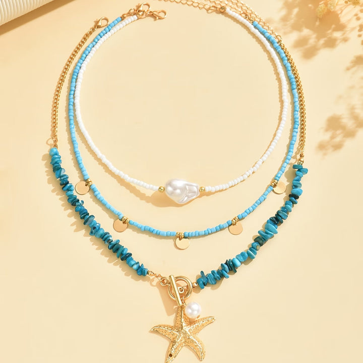 Esme™ | Pearl and Turquoise Coastal Necklace