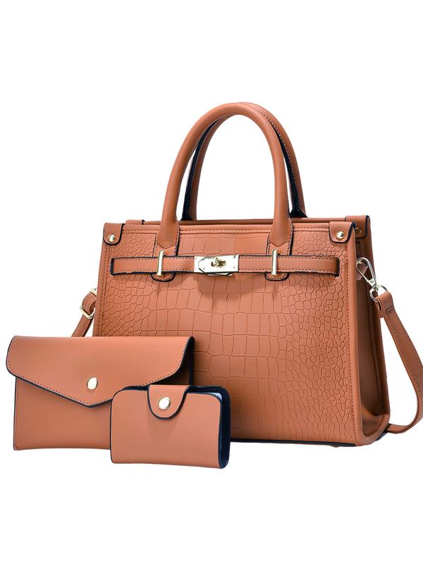 Alenor™ | Crocodile Embossed Large Capacity Crossbody Handbag Set