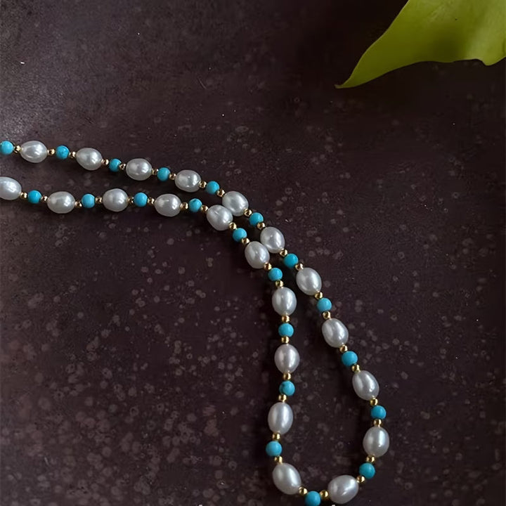 Willa™ | Pearl and Turquoise Beads Necklace