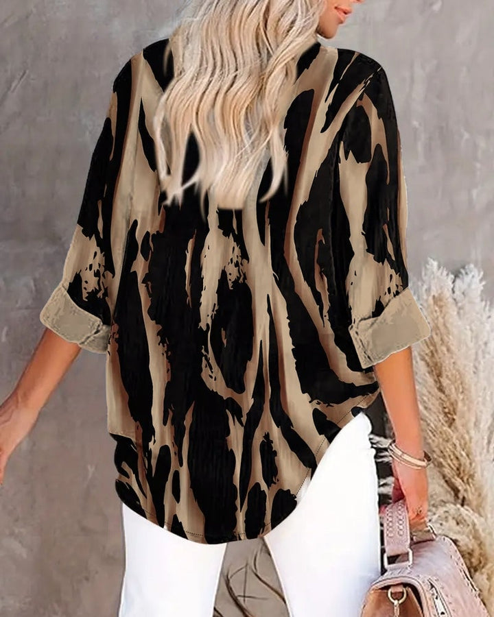 Saskia | Printed High-Neck Blouse