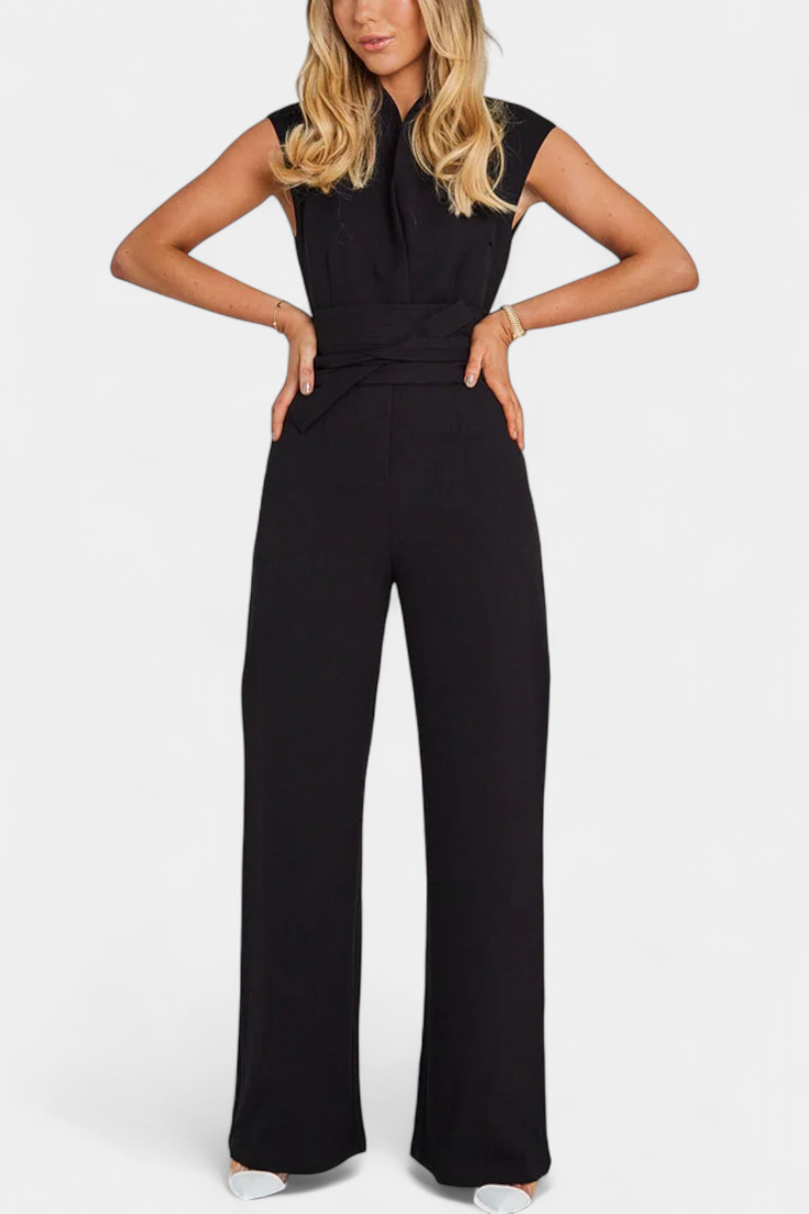 Sleeveless Flared Leg Jumpsuit