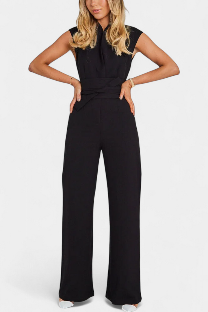 Sleeveless Flared Leg Jumpsuit