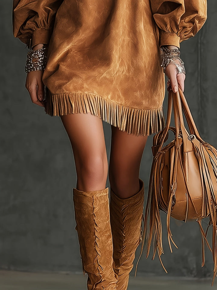 Savanna™ | Western Bell-Sleeve Maxi Dress