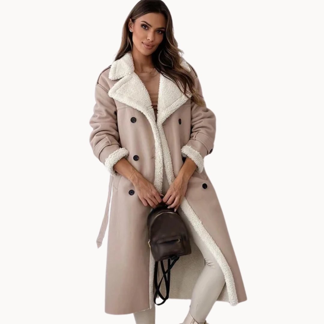 Thalissa | Belted Faux-Leather Coat