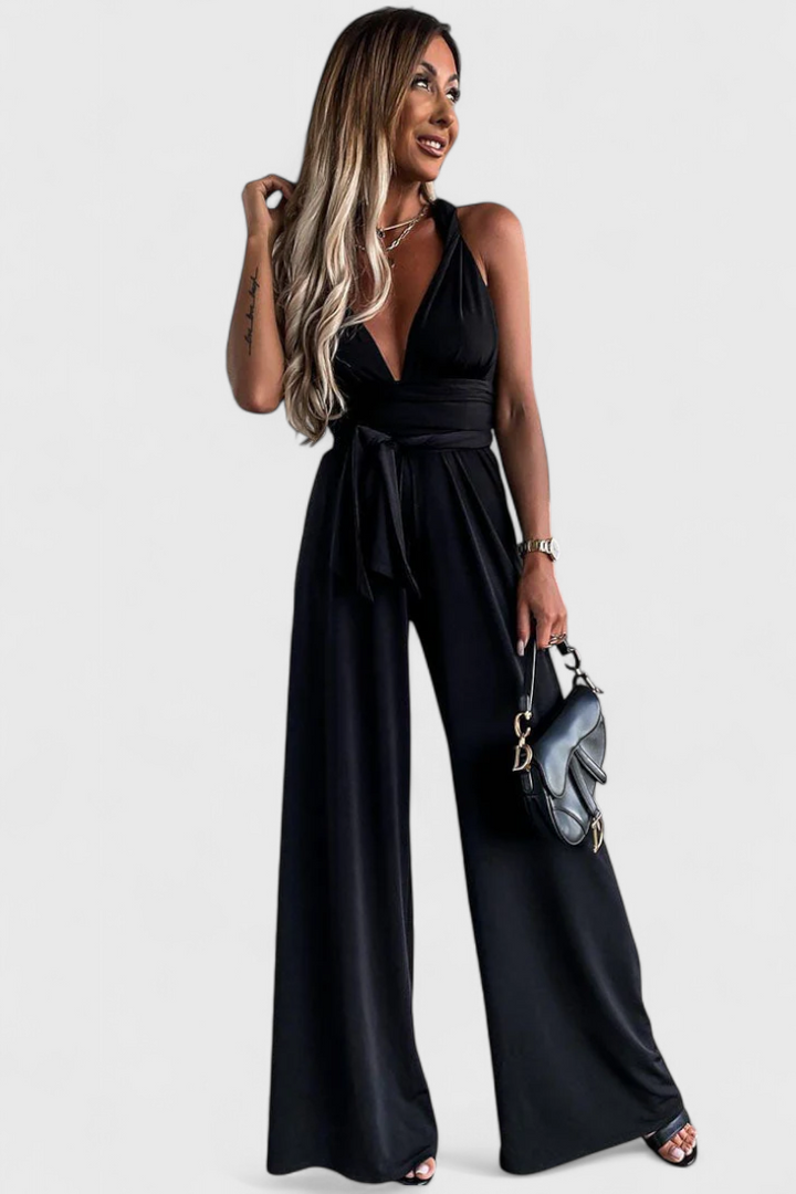 Ivana Jumpsuit with Wide Legs and Crossed Back