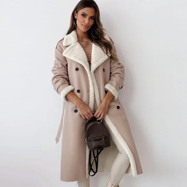 Thalissa | Belted Faux-Leather Coat