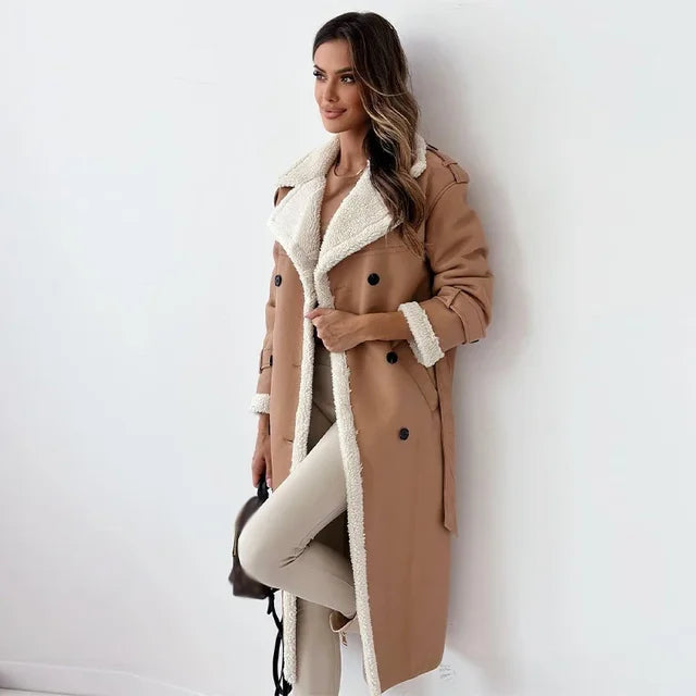 Thalissa | Belted Faux-Leather Coat