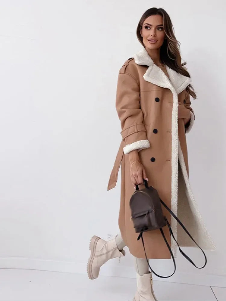 Thalissa | Belted Faux-Leather Coat