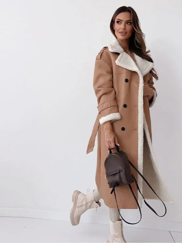 Thalissa | Belted Faux-Leather Coat