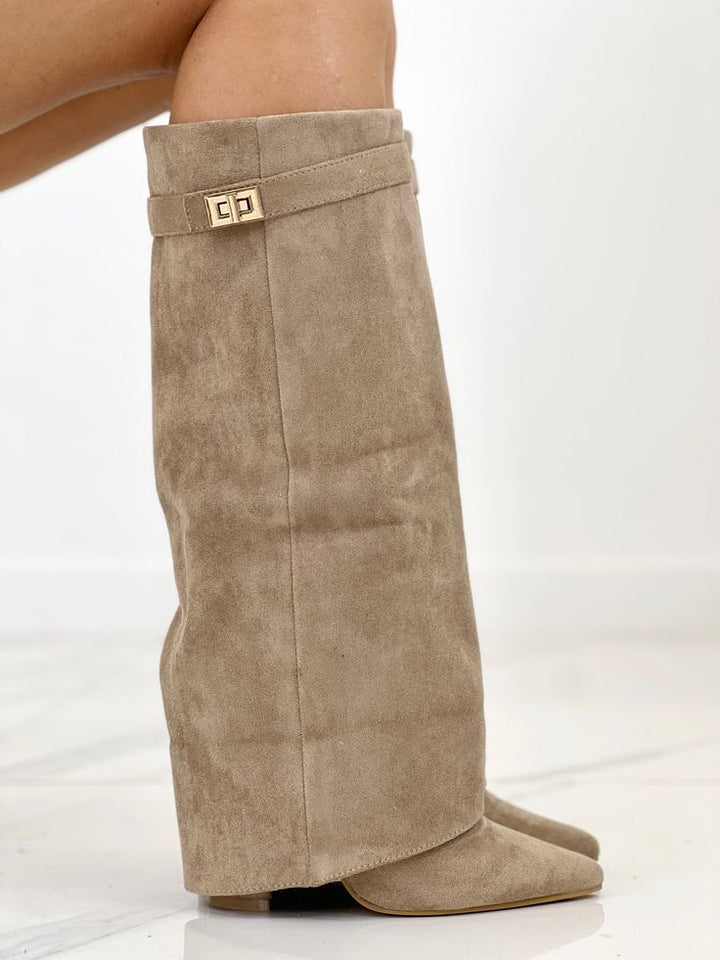 Arabella™ | Khaki Suede Boots