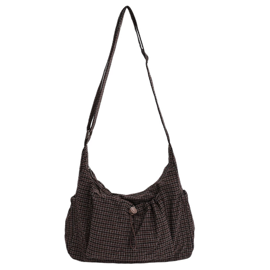 Harlow™ | Plaid Drawstring Cloud Hobo Bag
