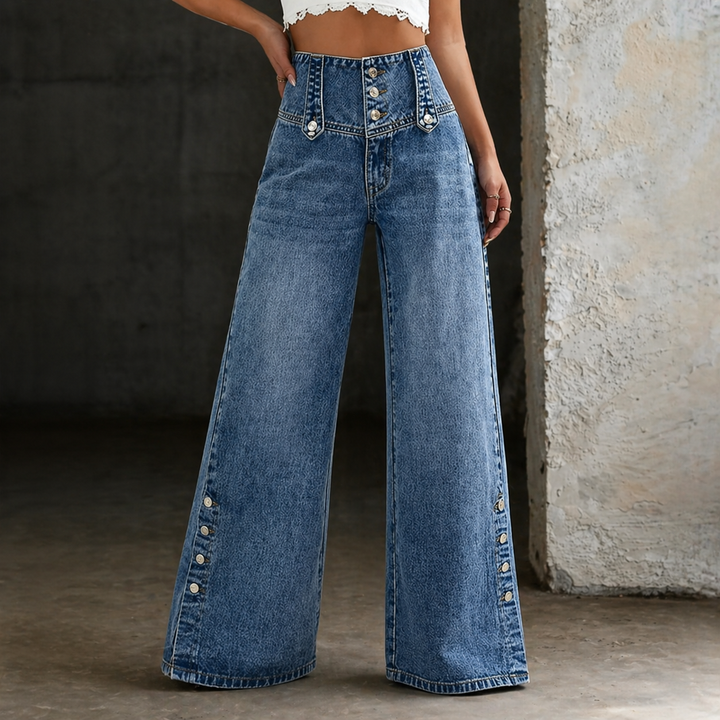 Jolene™ | High-Waist Slit Jeans