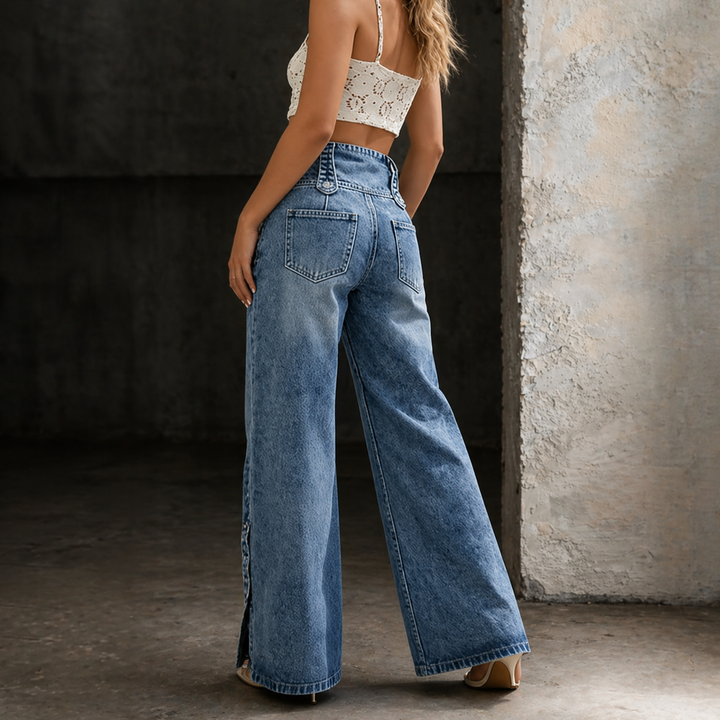 Jolene™ | High-Waist Slit Jeans