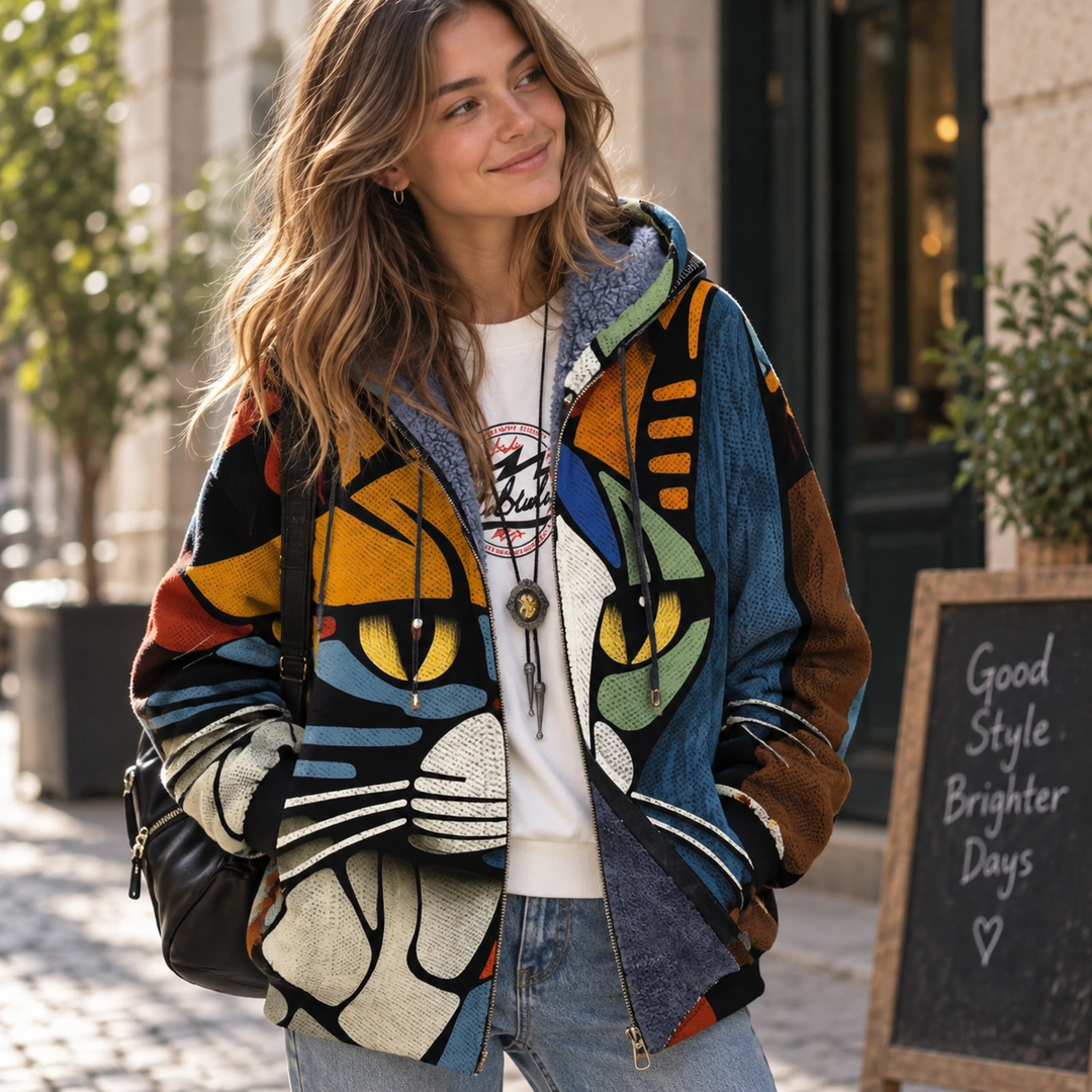 Darcy™ | Cat Face Print Cardigan