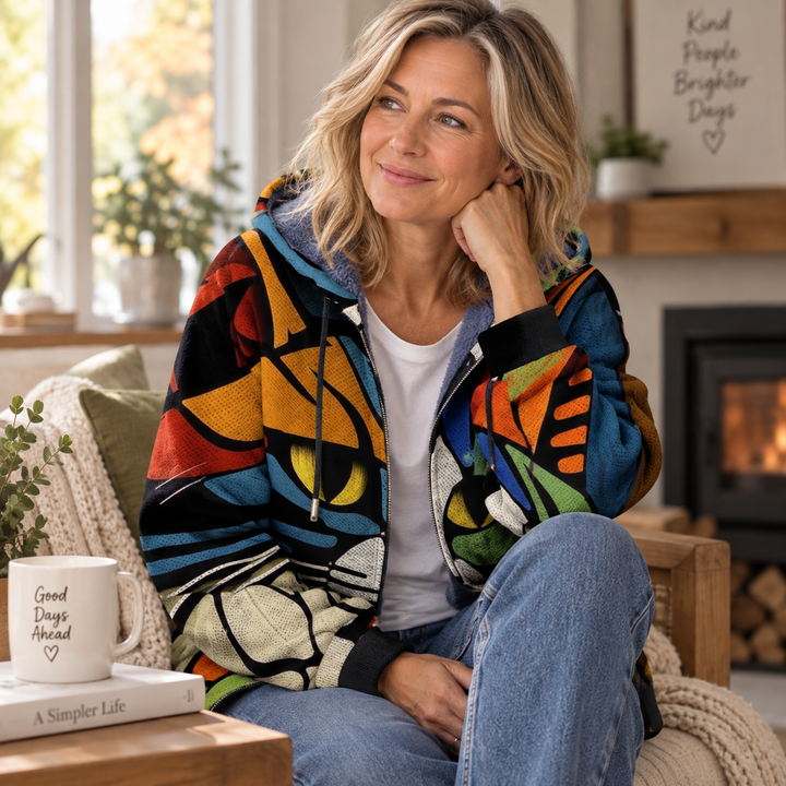 Darcy™ | Cat Face Print Cardigan