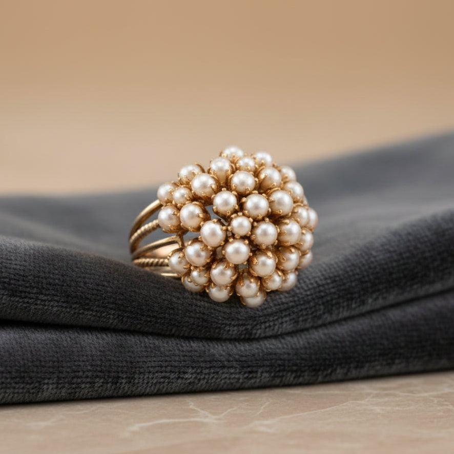 Pia™ | Inlaid Pearl Gold Ring