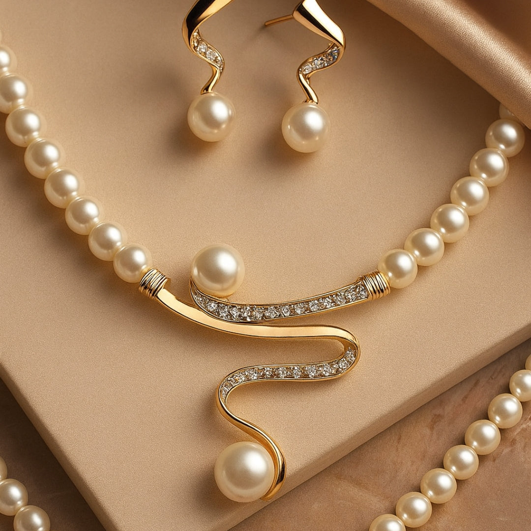 Vivienne™ | Natural Pearl Necklace Set