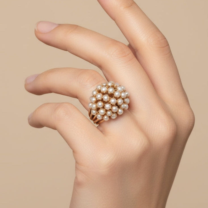 Pia™ | Inlaid Pearl Gold Ring