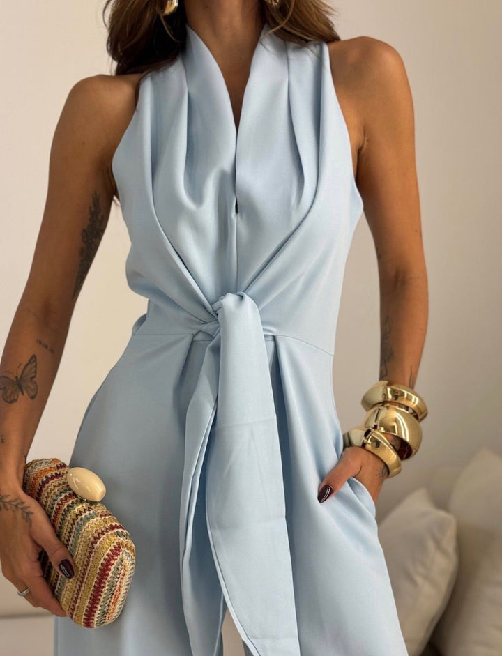 Caterina™ | Knot-Front Wide-Leg Jumpsuit