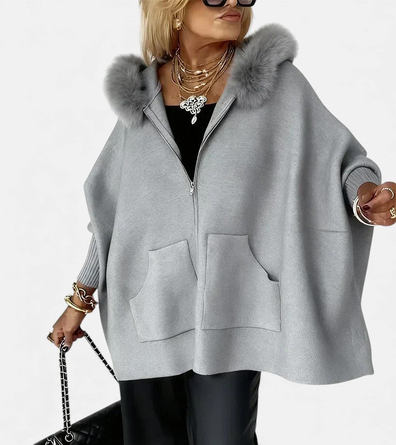 Arabelle | Hooded Coat with Fur Collar