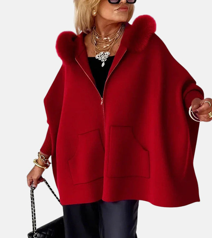 Arabelle | Hooded Coat with Fur Collar