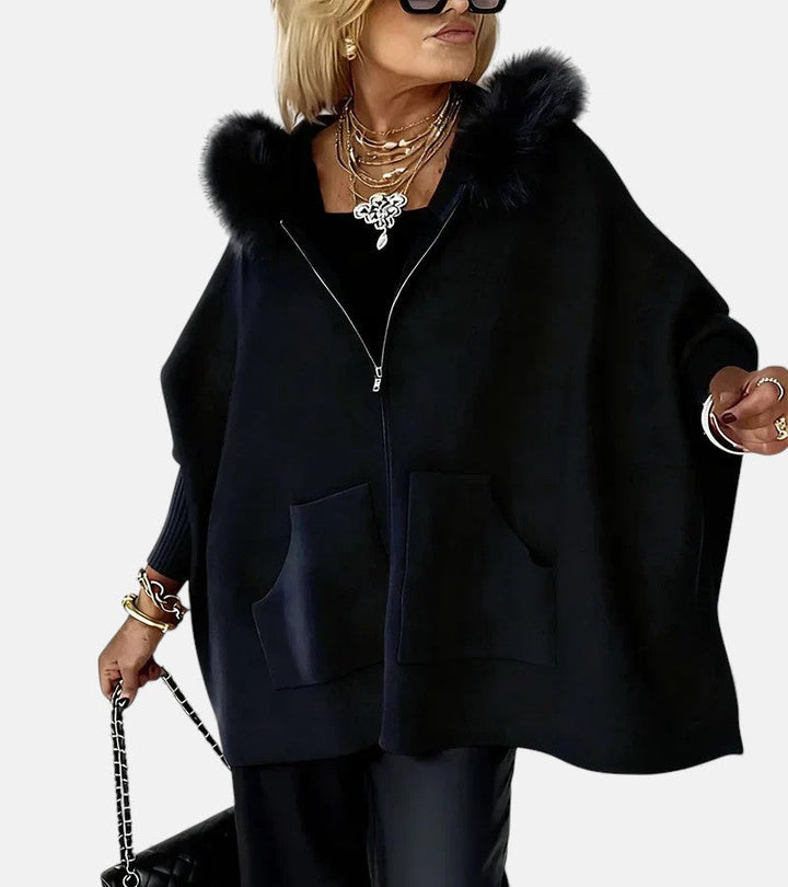 Arabelle | Hooded Coat with Fur Collar