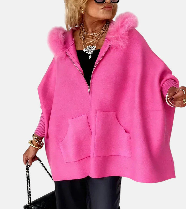 Arabelle | Hooded Coat with Fur Collar