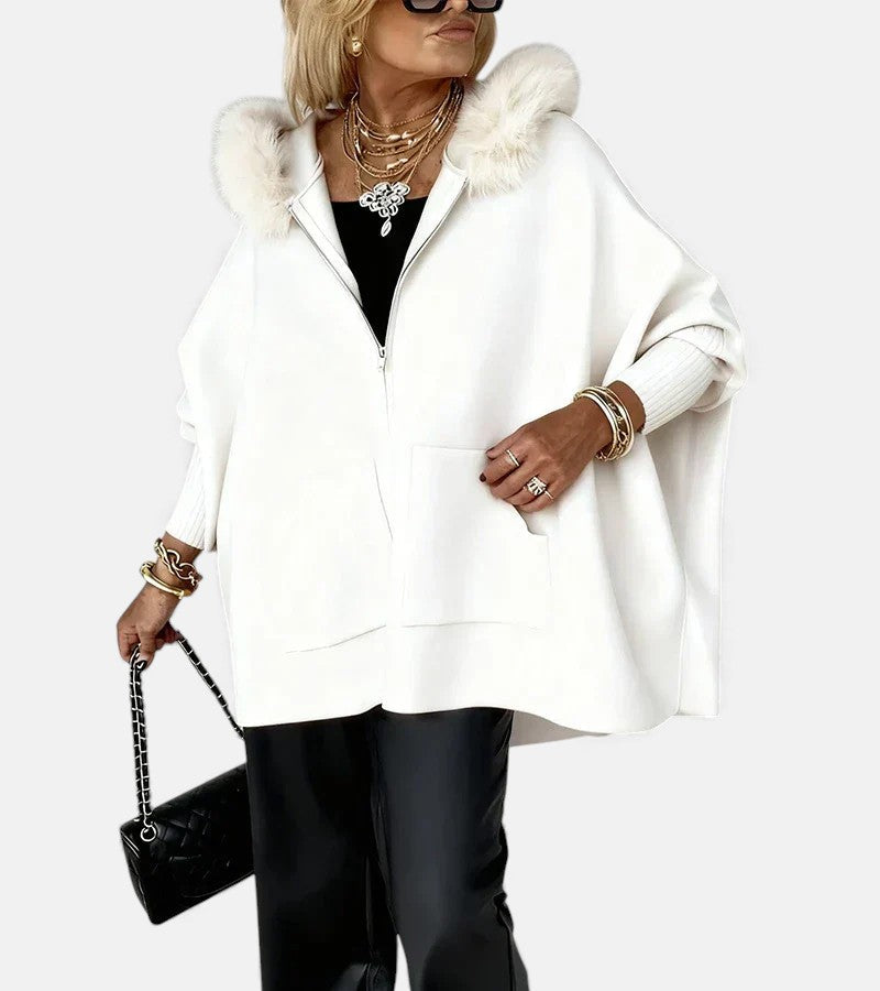 Arabelle | Hooded Coat with Fur Collar
