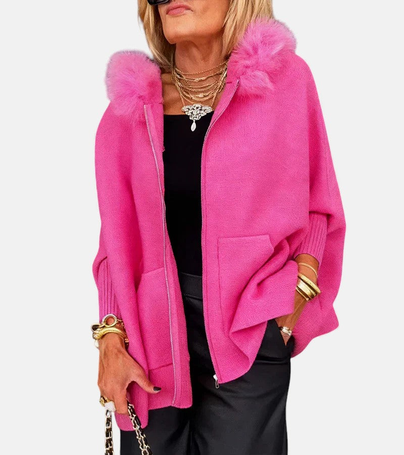 Arabelle | Hooded Coat with Fur Collar