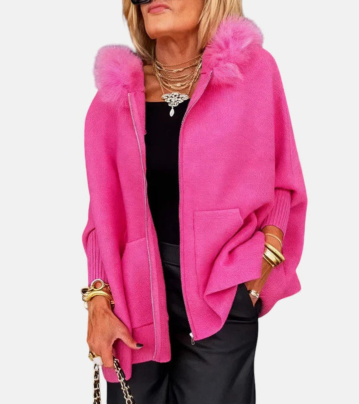Arabelle | Hooded Coat with Fur Collar