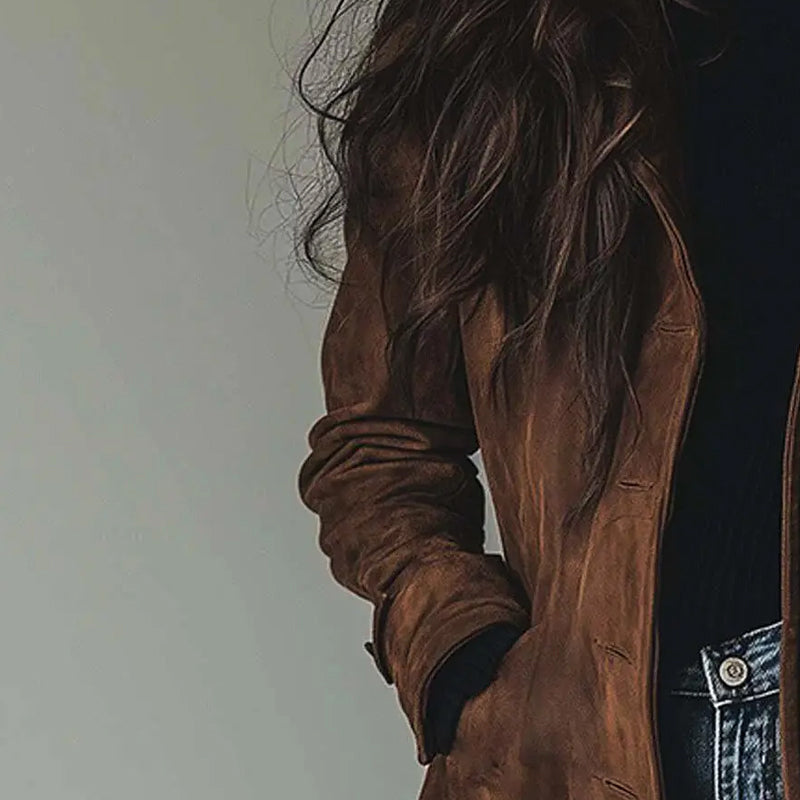 Tallis | Long Vegan Suede Jacket