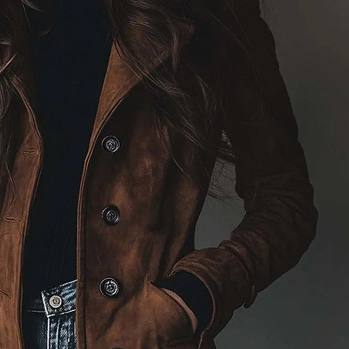 Tallis | Long Vegan Suede Jacket