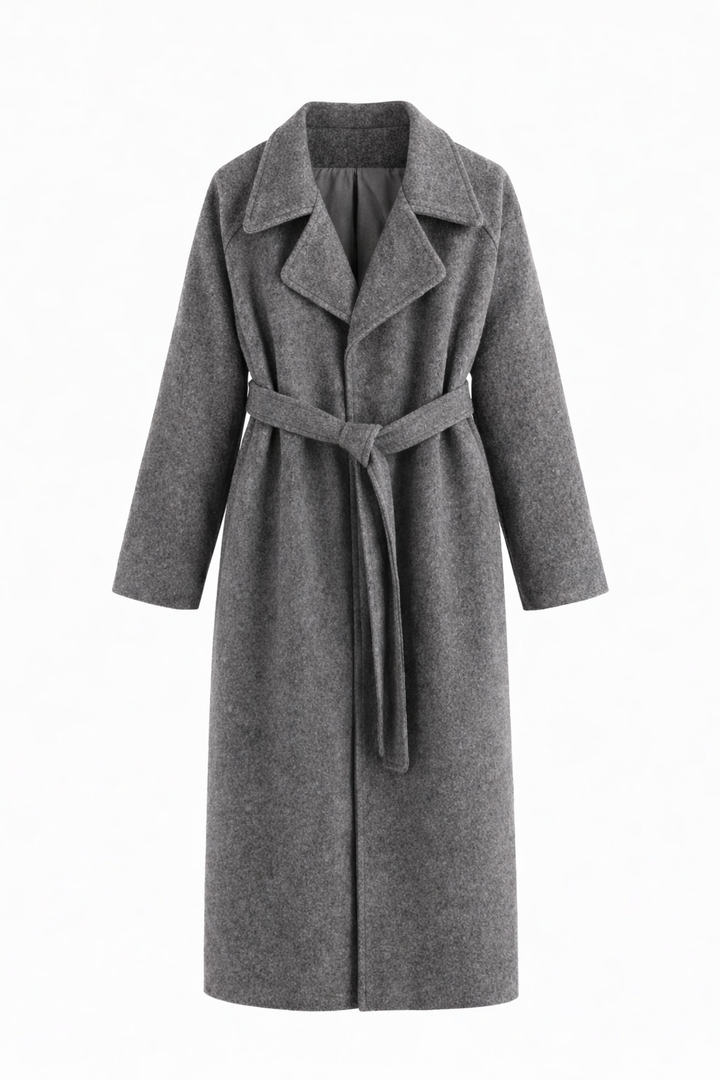 Kaithlin - Elegant Belted Long Coat