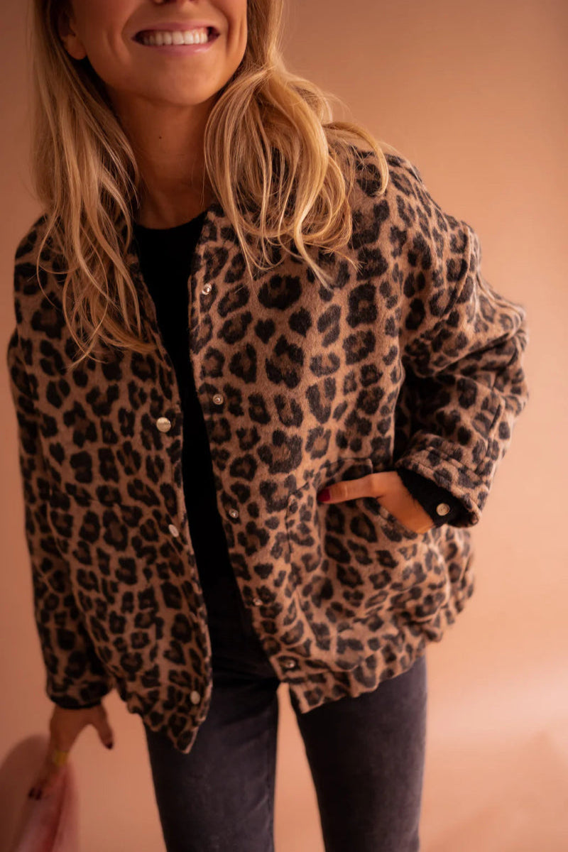 Daniela | Leopard Print Bomber Jacket