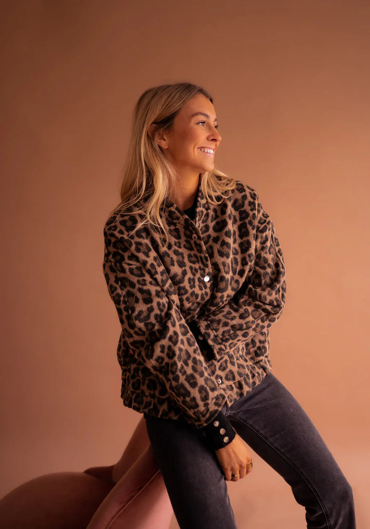 Daniela | Leopard Print Bomber Jacket