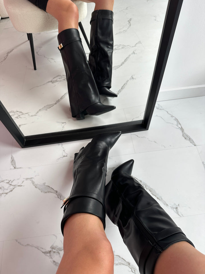 Serena™ | Black Leather Boots