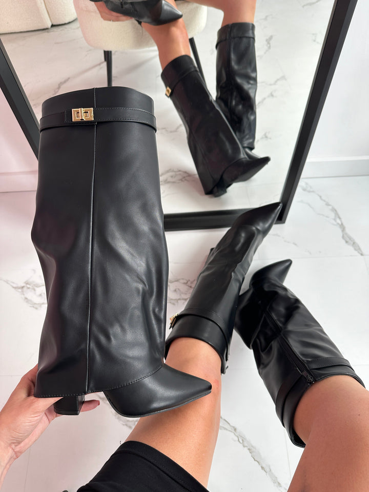 Serena™ | Black Leather Boots