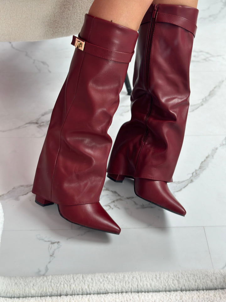 Eloise™ | Burgundy Leather Boots