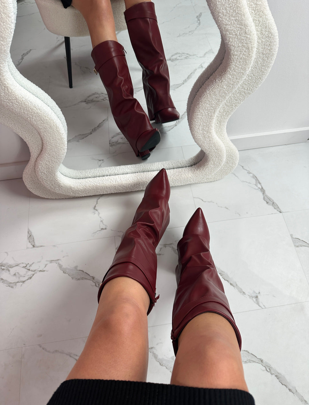 Eloise™ | Burgundy Leather Boots