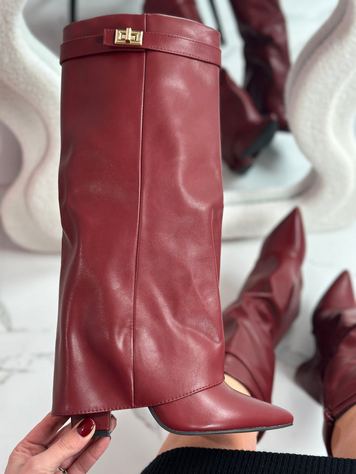 Eloise™ | Burgundy Leather Boots
