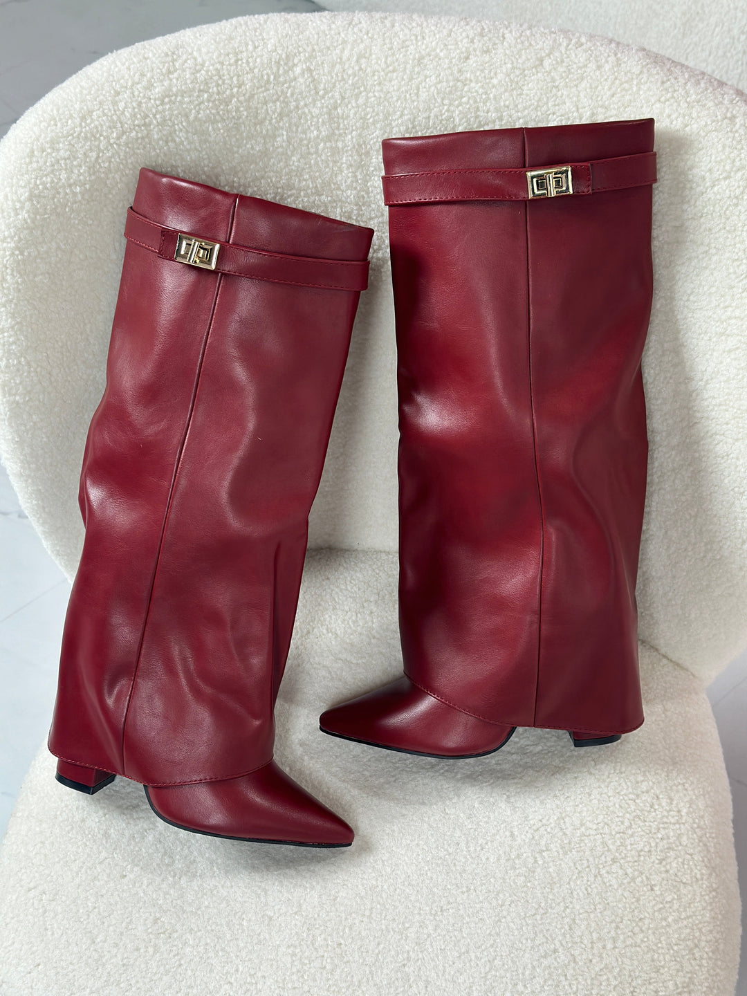 Eloise™ | Burgundy Leather Boots