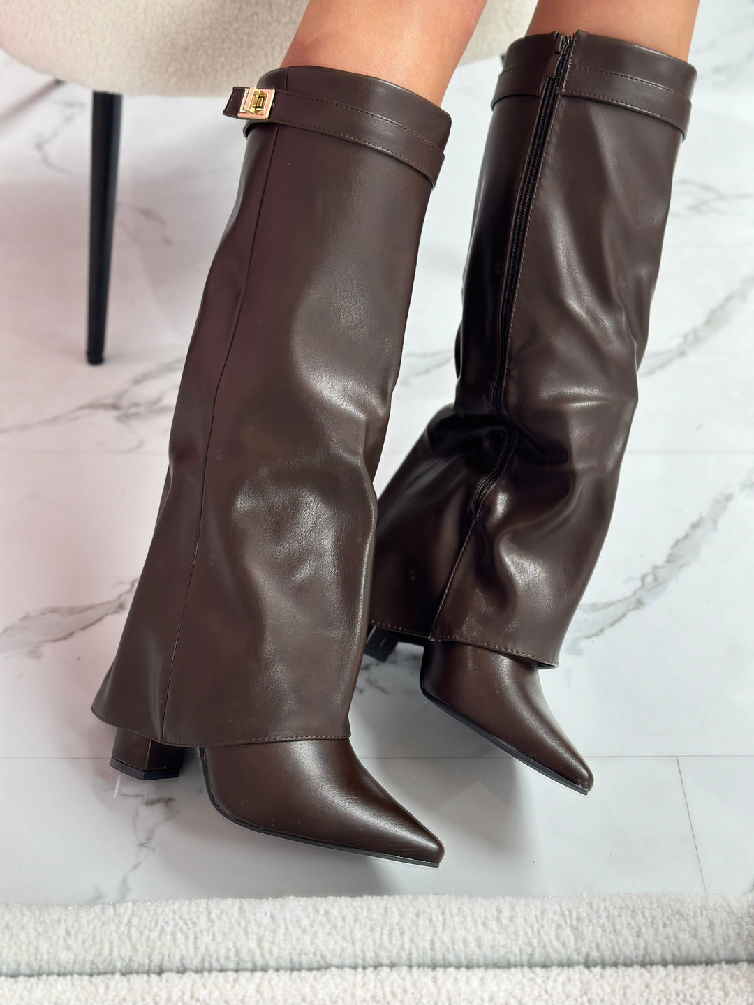 Vivienne™ | Brown Leather Boots