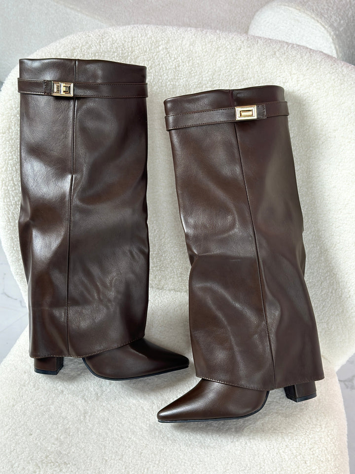 Vivienne™ | Brown Leather Boots