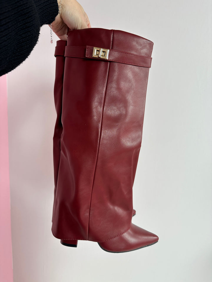 Eloise™ | Burgundy Leather Boots