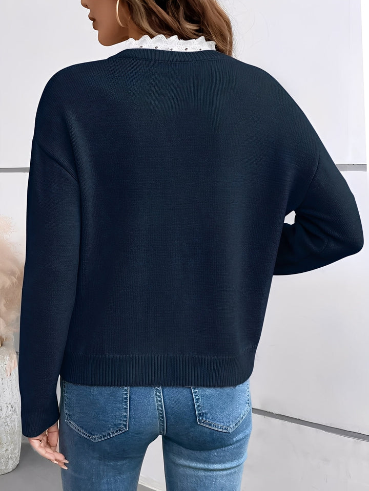 Céline | Lace-Collar Knit Jumper