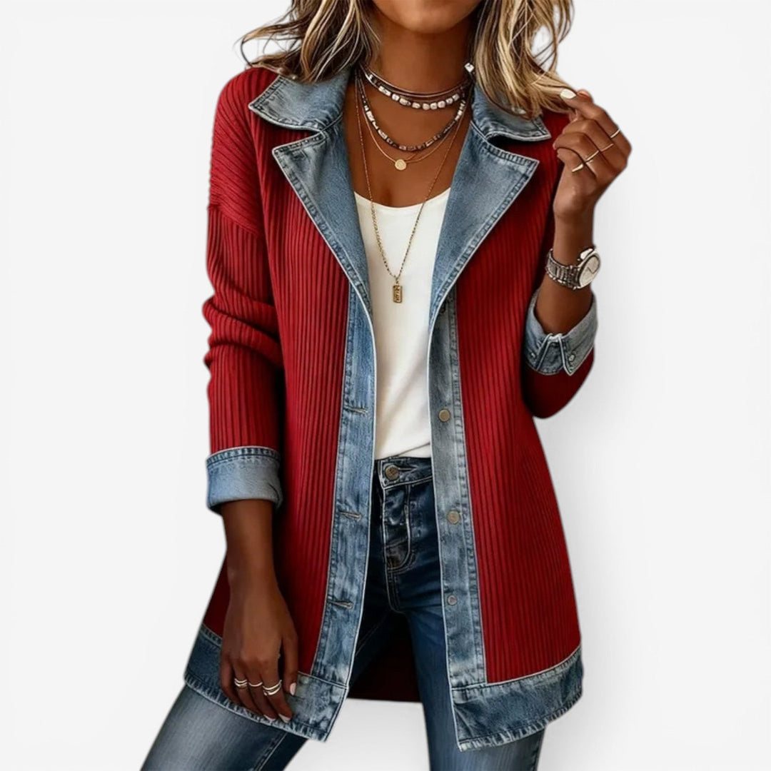 Reagan | Knit Hybrid Jacket with Contrast Trim
