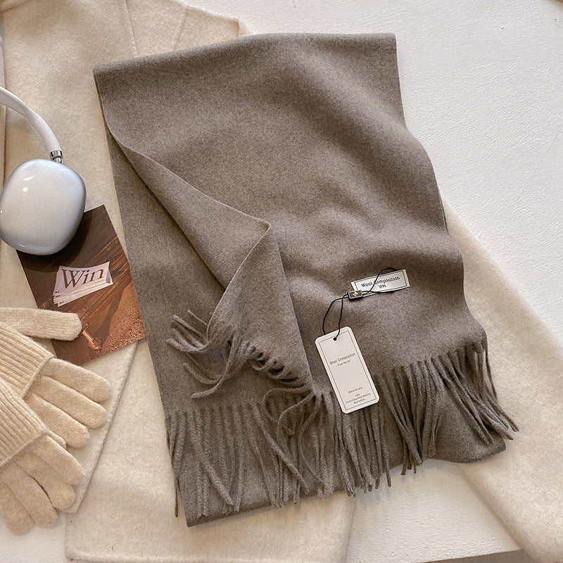 Khionne™ | Comfy Soft Plain Tassel Scarf Shawl