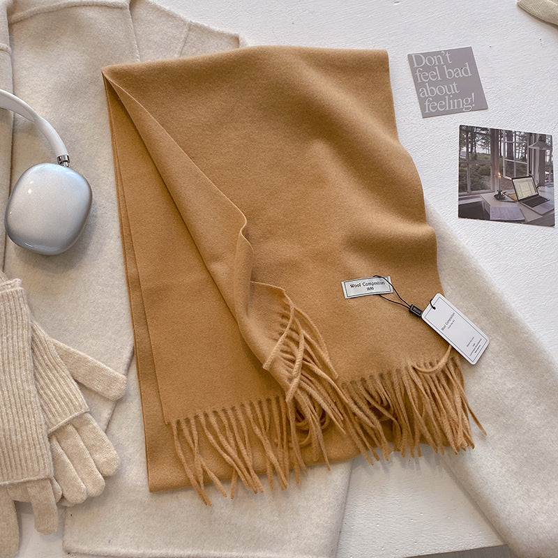 Khionne™ | Comfy Soft Plain Tassel Scarf Shawl