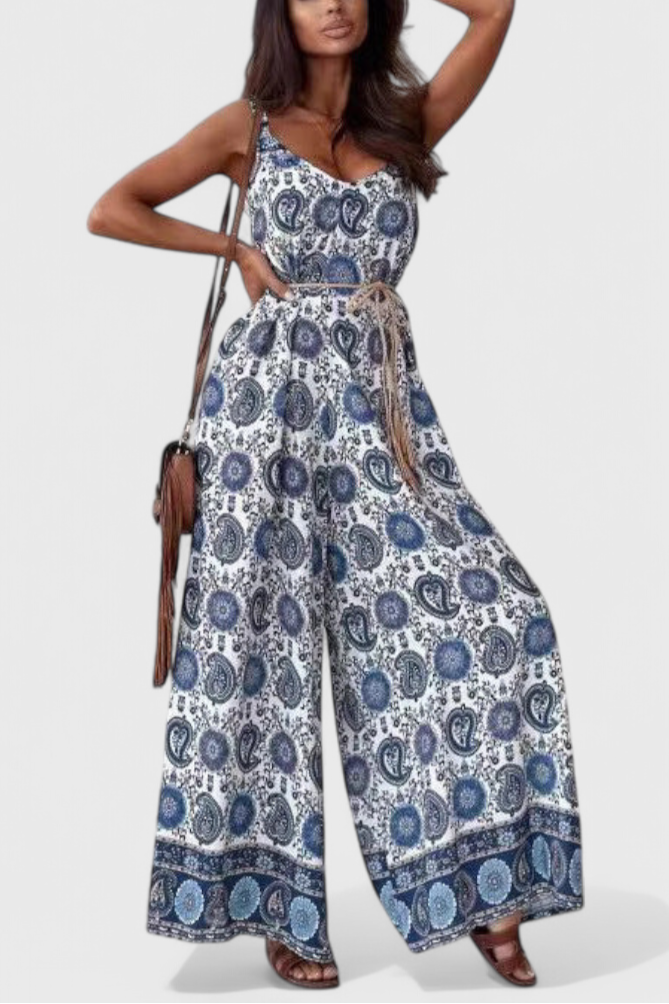 Gabriella Jumpsuit with Wide Legs and Bold Print