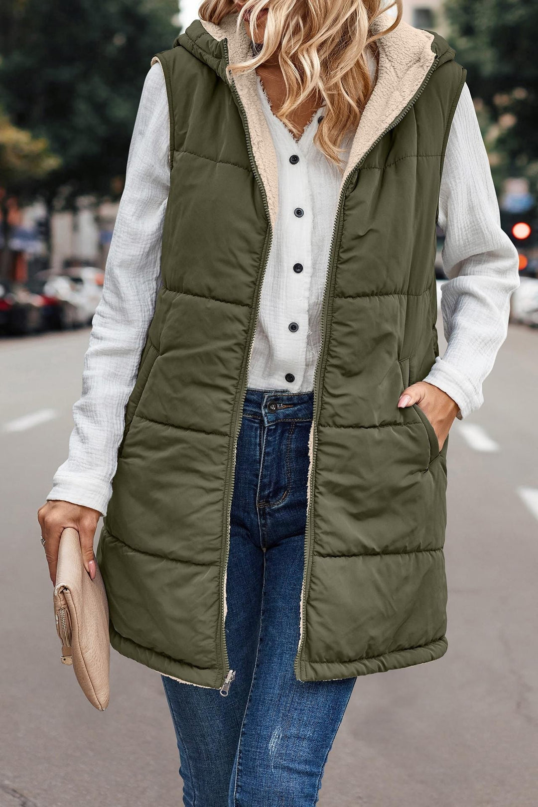 Mishelle™ | Reversible Hooded Puffer Vest